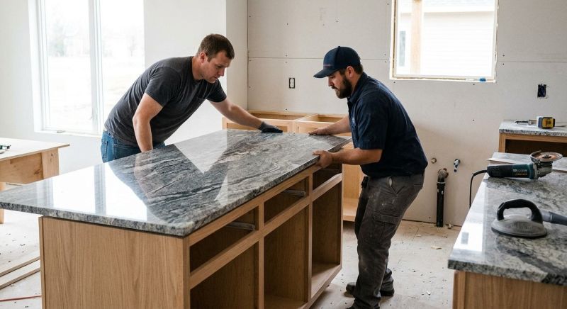 Granite Slab Installation in Sonoma County, CA